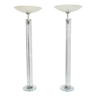 Vintage Crystal Floor Lamp by Pietro Chiesa for Fontana Arte, 1930s For Sale