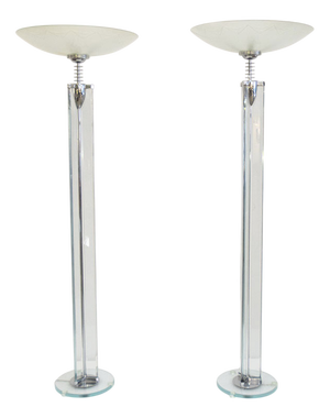 Vintage Crystal Floor Lamp by Pietro Chiesa for Fontana Arte, 1930s