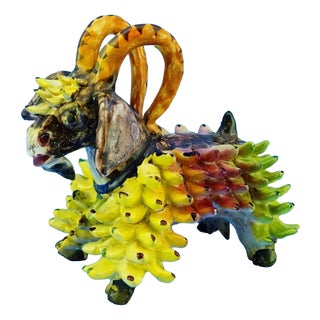 After Richard Dölker, Vietri German Period Goat Sculpture, 20th Century, Ceramic For Sale