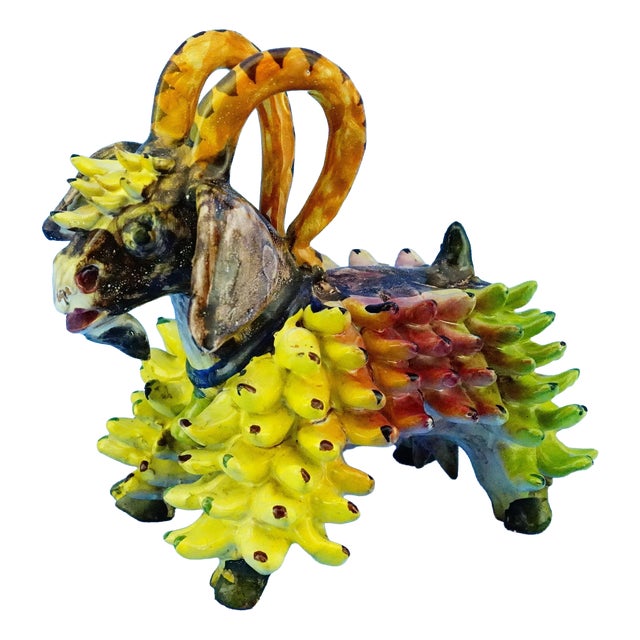 After Richard Dölker, Vietri German Period Goat Sculpture, 20th Century, Ceramic For Sale