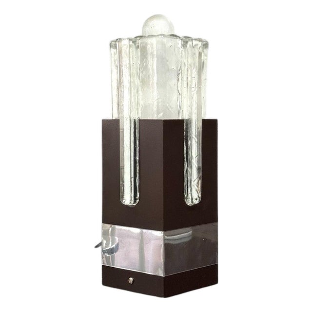 Table Lamp in Metal and Glass by Gaetano Sciolari for Stilkronen, 1970s For Sale