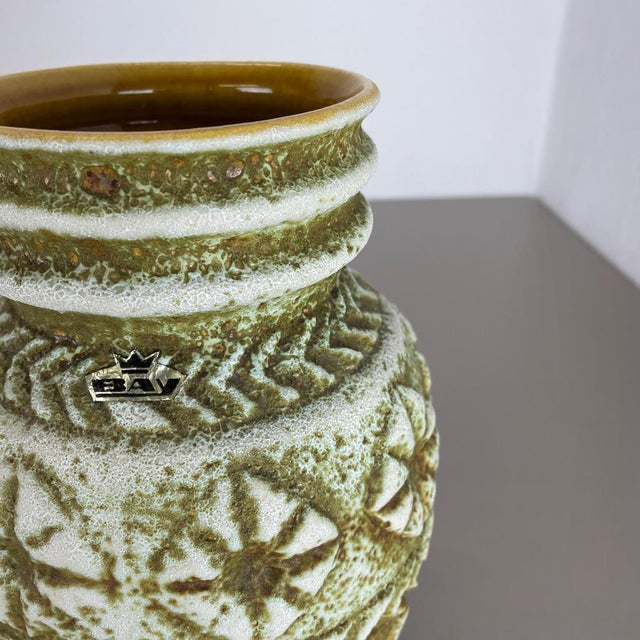 Beige Fat Lava Pottery Vase by Bay Ceramics, Germany, 1970s For Sale - Image 8 of 17
