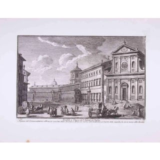 Giuseppe Vasi, Fire and Church of S. Spirito, Etching, Late 18th-Century For Sale