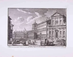 Giuseppe Vasi, Fire and Church of S. Spirito, Etching, Late 18th-Century