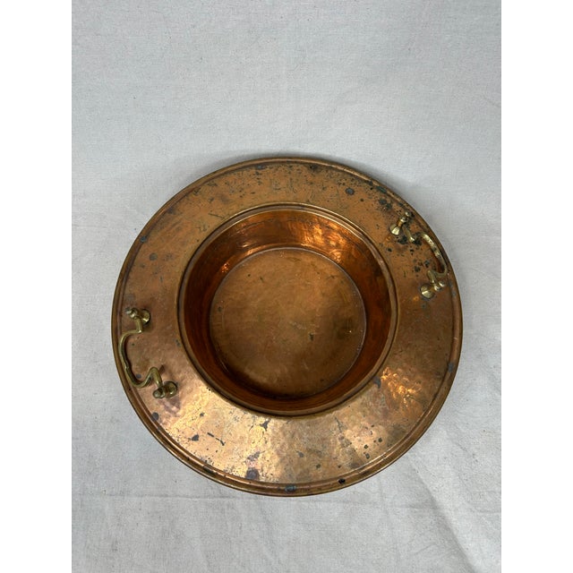 Copper Bowl Handmade Vintage Large With Detail and Handles 17.5" Diameter For Sale In Los Angeles - Image 6 of 10
