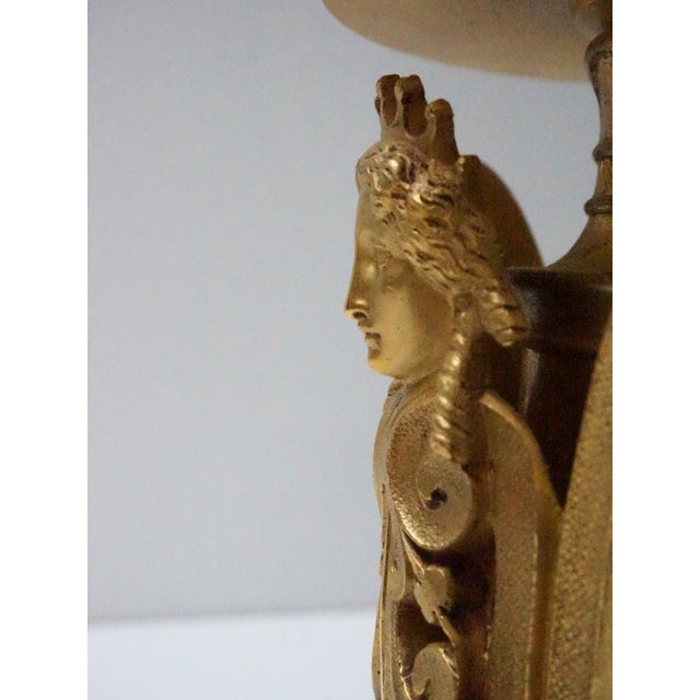 French Empire Neoclassical 7-Light Candelabra in Gilt Bronze and Crystal For Sale - Image 6 of 18