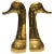 Vintage Polished Cast Brass Duck Bookends, Circa 1950 For Sale