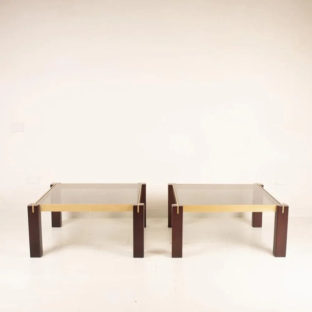 Exclusive pair of low tables from the "Faraone" series, designed by renowned designer Renato Polidori for Skipper. These...