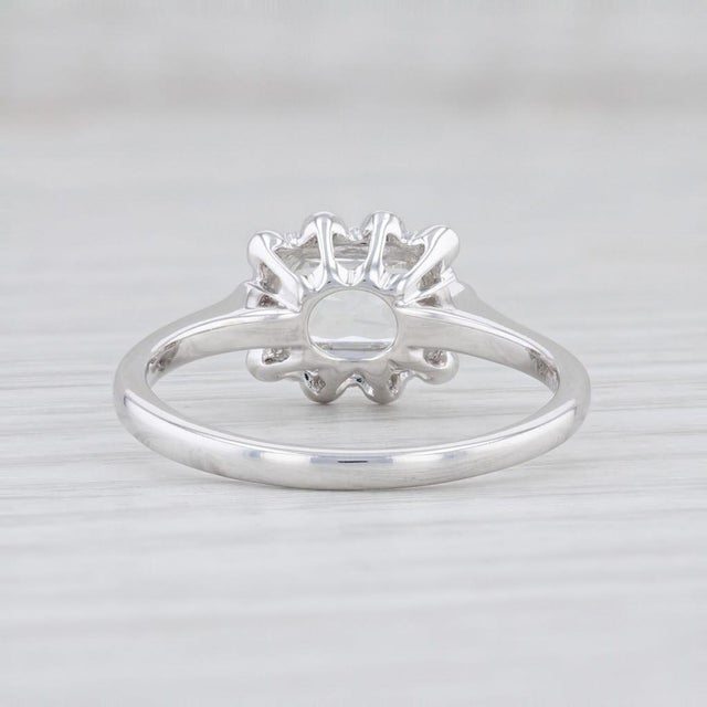 New Beverley K 0.84ctw Sapphire Diamond Halo Ring 18k White Gold Size 6.75 For Sale - Image 4 of 7