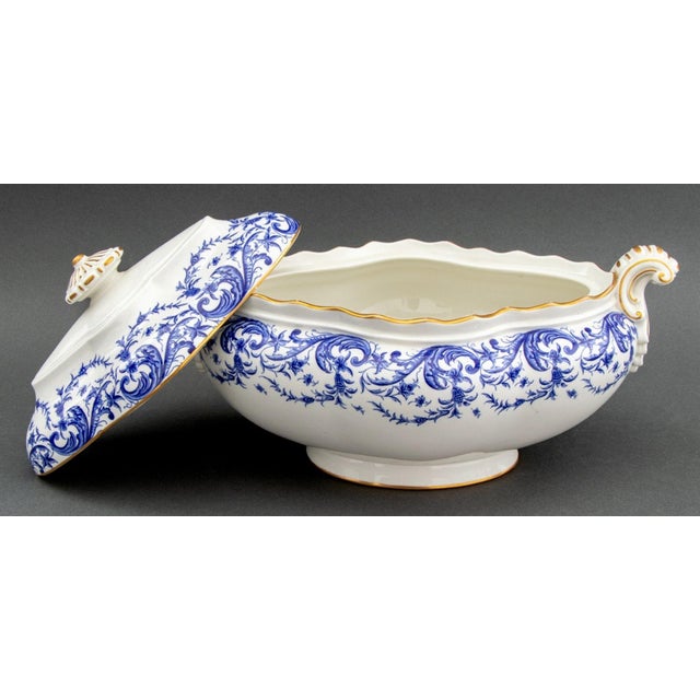 Royal Worcester Late 19th Century Royal Worcester Blue & White Soup Tureens - Set of 5 For Sale - Image 4 of 5