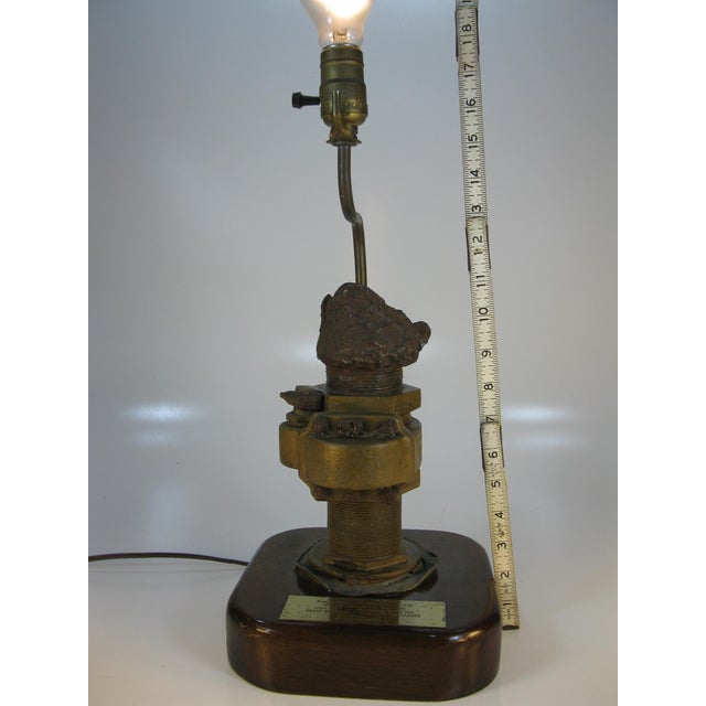 Table Lamp Nautical Antique S.S. San Jose Brass Recovered Pipe For Sale - Image 13 of 16