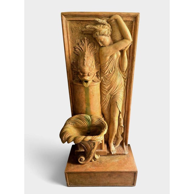 A magnificent Art Deco garden fountain in beautifully patinated terracotta, created circa 1920 by the distinguished...