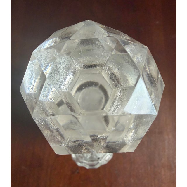 Transparent Pressed Glass Vintage Antique Perfume Bottle and Original Stopper. For Sale - Image 8 of 8