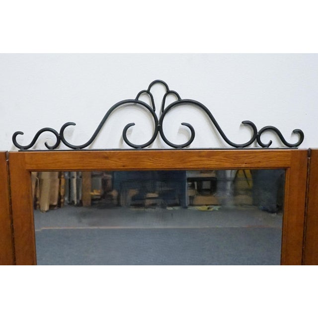 Keller Furniture Keller Furniture Solid Cherry Early American Colonial Revival 54" Tri-View Mirror 2624 For Sale - Image 4 of 7