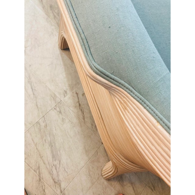 Vintage Coastal Pencil Reed Set, Chairs and Ottoman - 3 Pieces For Sale In Charleston - Image 6 of 13