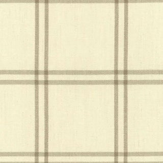 Schumacher Luberon Plaid Fabric in Greige For Sale