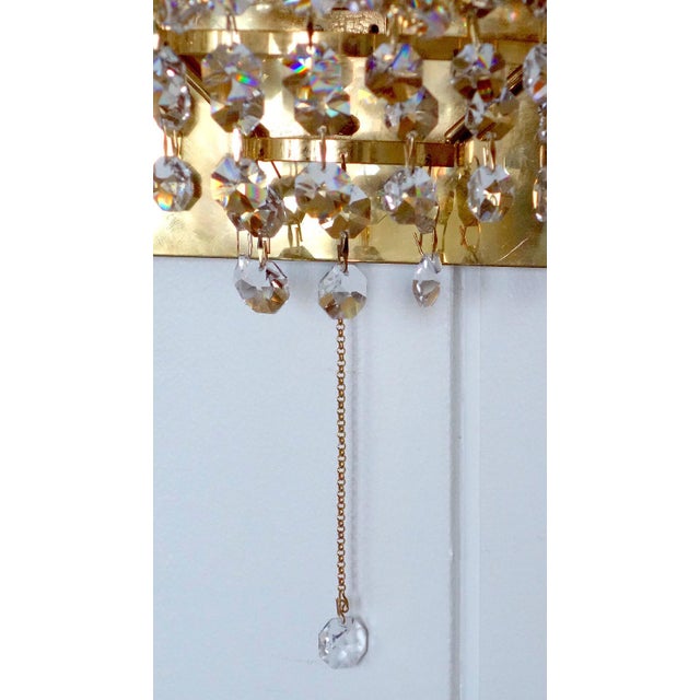 Antique Brass Lead Crystal Wall Lamps from Weinfurtner, 1970s, Set of 2, in Very Good conditions. Designed 1970 to 1979...