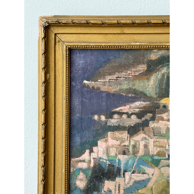 Mid-Century Modern Mid-Century Dreamlike Amalfi Coast Townscape by Italian Modernist Giuseppe Di Lieto For Sale - Image 3 of 12