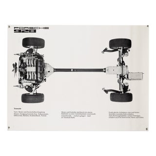 Porsche 928 Transaxle Poster, 1970s For Sale