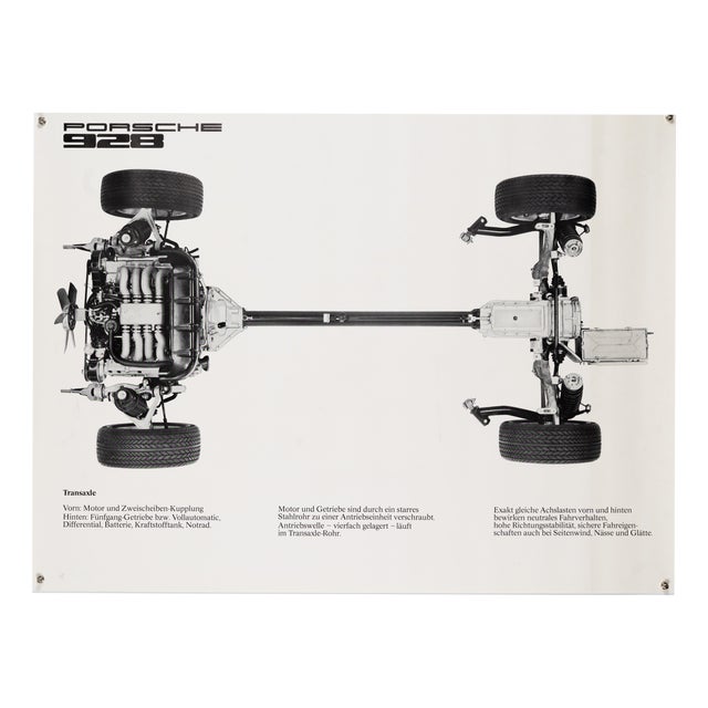 Porsche 928 Transaxle Poster, 1970s For Sale