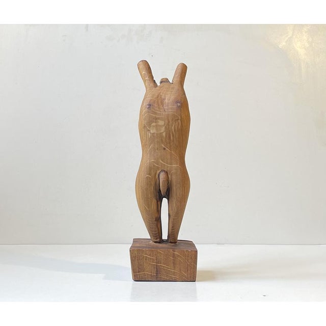 Folk Art Phallus Male Torso Sculpture in Carved Wood, 1970s For Sale - Image 4 of 11