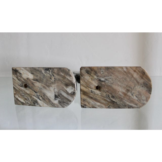 Stone Mid-Century Italian Black White Marble Horse Head Decorative Bookends-A Pair For Sale - Image 7 of 10
