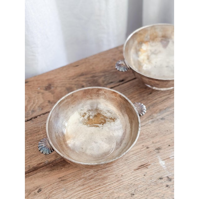 Christofle Vintage Christofle Scallop Detail Silverplate Bowls- Set of 2 For Sale - Image 4 of 8