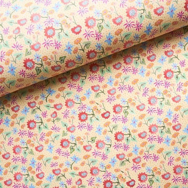 Happy Menocal Sample - Schumacher x Happy Menocal Calico Wallpaper In Giverny For Sale - Image 4 of 6