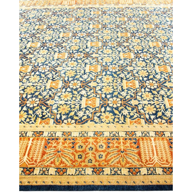 Solo Rugs Mogul, One-of-a-Kind Hand-Knotted Area Rug in Blue, 8' 2" x 10' 10" For Sale - Image 4 of 8