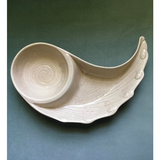 Mid-Century Modern 1960s California Pottery Paisley Appetizer Serving Plates - a Pair For Sale - Image 3 of 12