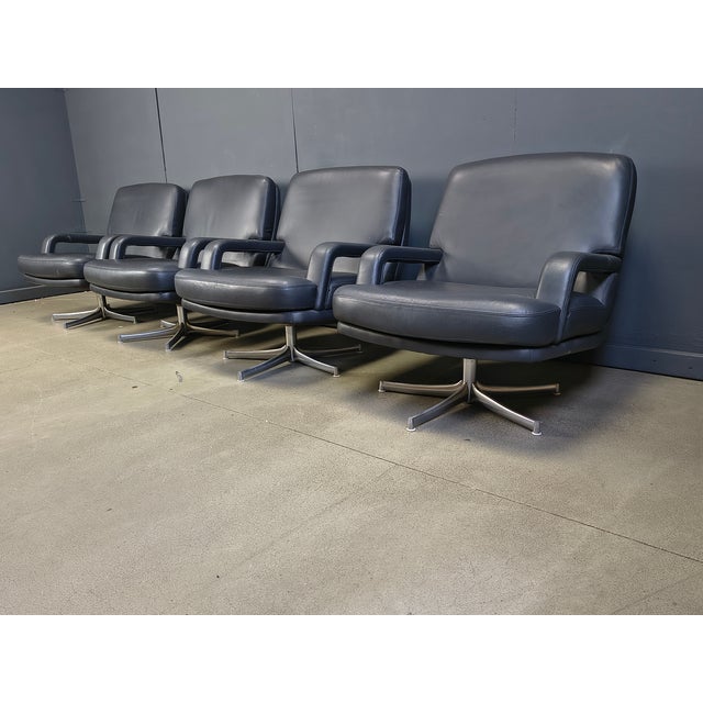 Swivel Chairs by Bernd Munzebrock for Walter Knoll, 1970s, Set of 4 For Sale - Image 11 of 12