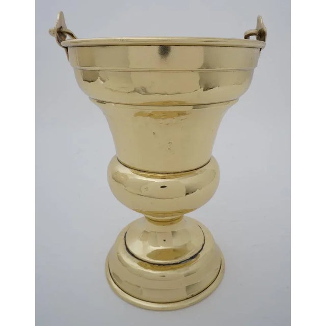 Antique Coal Scuttle Polished Brass for Firewood Holder from a Palm Beach estate. Has been professionally polished. With...