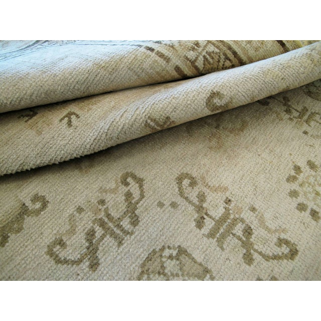 Ivory Galerie Shabab Collection Early 20th Century East Turkestan Khotan Runner For Sale - Image 8 of 9