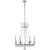 Regency Medium Chandelier in Polished Nickel with Seeded Glass Designer: Joe Nye Canopy: 4.5" Round Mounting: Chain Shade...