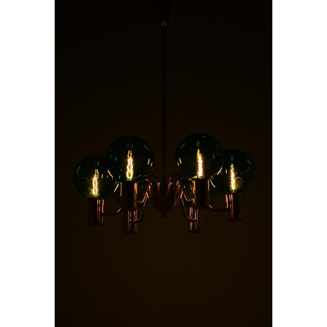 Ceiling Lamp with Hand-Blown Green Glass Globe from Hans-Agne Jakobsson, 1960s For Sale - Image 10 of 11