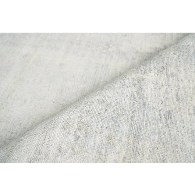 Exquisite Rugs Exquisite Rugs Abstract Fine Pure Silk Hand-Knotted Silk Silver/Ivory Rug-12'X15' For Sale - Image 4 of 7