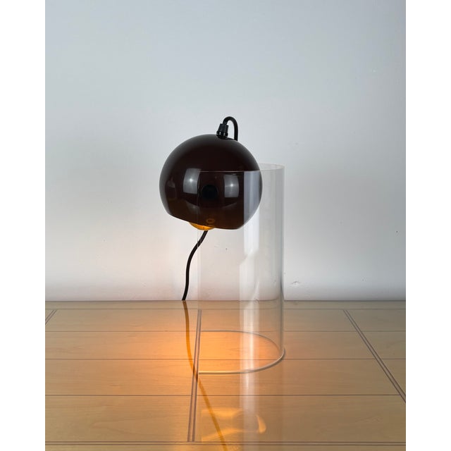 1970s Space Age Brown Eyeball Spot Light with Acrylic Stand, 1970s For Sale - Image 5 of 18
