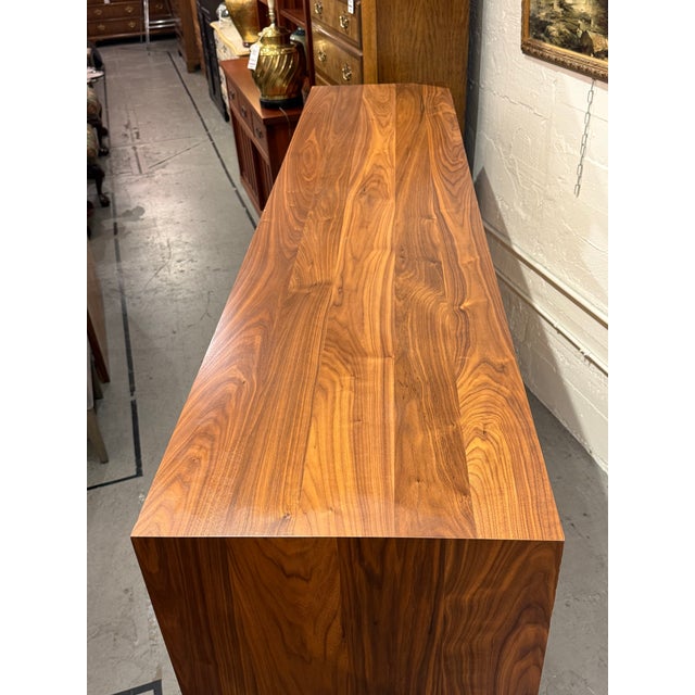 Room & Board Hudson Walnut Glass Door Storage Cabinet For Sale In San Francisco - Image 6 of 12