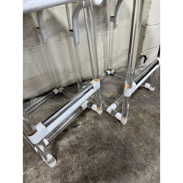 Vintage Organic Modern Lucite Barstools - Set of 4 For Sale - Image 9 of 12