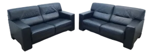 Set of Black Leather Ds 109 Sofas from de Sede