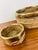 1970s Vintage Pair of Gabriella Crespi Style Pencil Reed Rattan & Brass Round Basket Tray / Trays For Sale - Image 5 of 5
