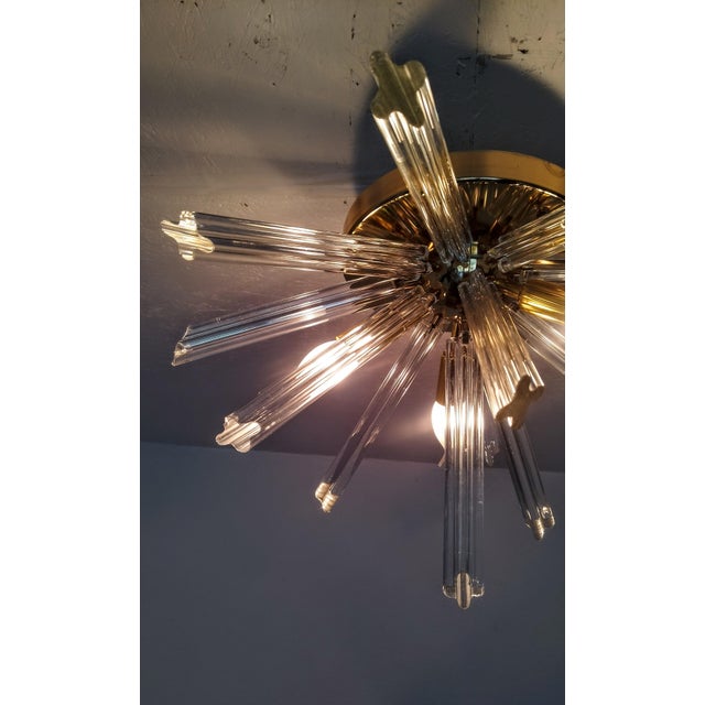 Vintage Italian Murano Style Starbust Flush Mount Chandelier For Sale - Image 12 of 12