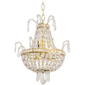 Crystal and Brass Chandelier