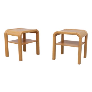 Danish Bedside Tables in Beech by Villy Nørgaard, 1980s, Set of 2 For Sale