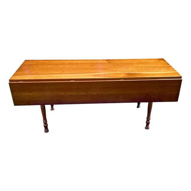 Vintage 1960 Mid-Century Leopold Stickley Solid Cherry Drop-Leaf Harvest Dining Table For Sale