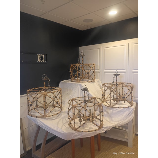 Gemstone Curry & Company "Palm Beach" Arurog and Pyrite Bronze Lanterns - Set of 4 For Sale - Image 7 of 8