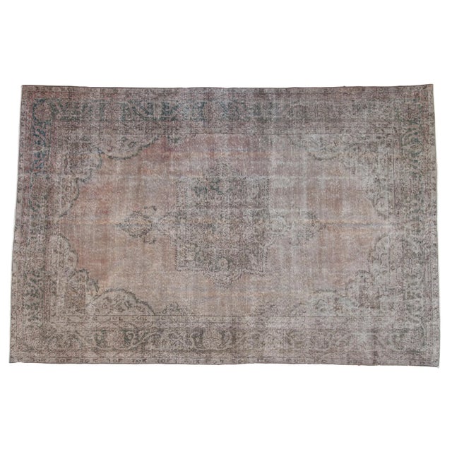 Vintage Distressed Overdyed Oushak Rug - 7'8" X 10'7" For Sale - Image 12 of 12