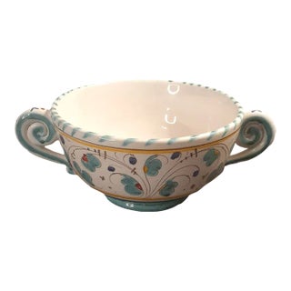 1980s Deruta Italy Dual Handle Bowl For Sale