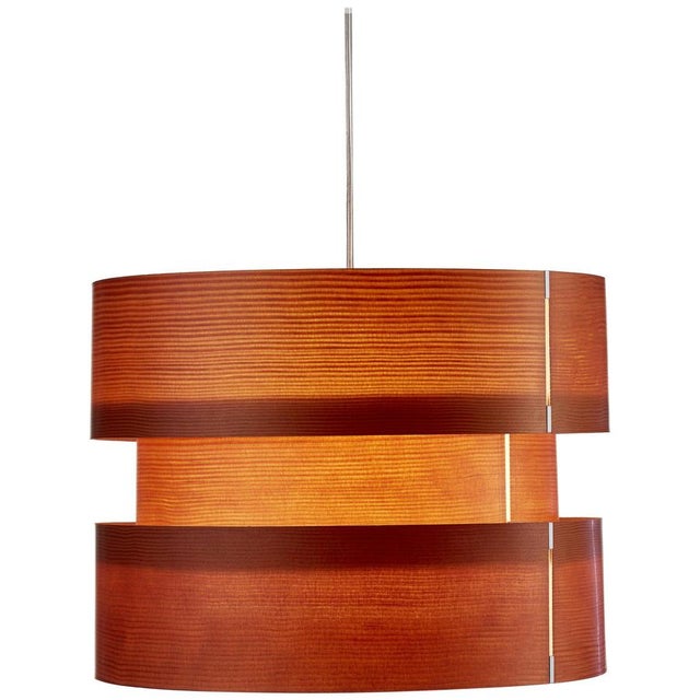 Gold Mid-Century Modern Cister Wood Hanging Lamp by José Antonio Coderch For Sale - Image 8 of 8