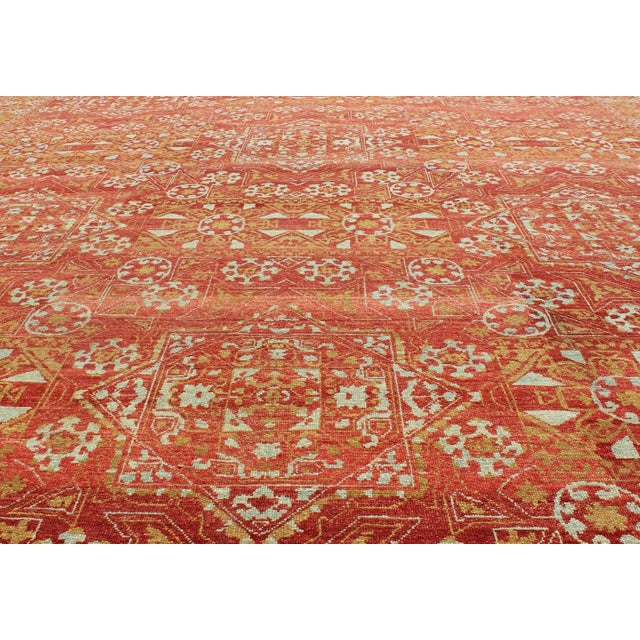 Red Large Transitional Rug in Red by Keivan Woven Arts 11' X 15' For Sale - Image 8 of 11